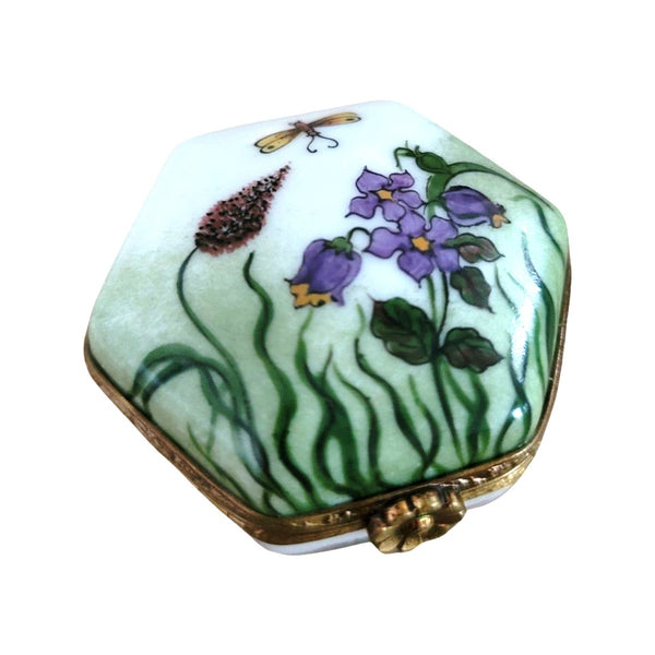 Exquisite Octagon Dragonfly Box Porcelain Limoges LIMOGES BOXES traditional French Trinket Box
