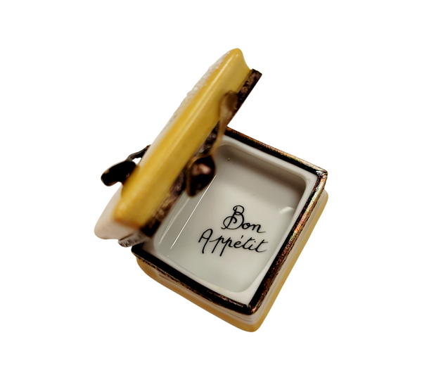 Exquisite Recipe Book Limoges Box Porcelain Limoges food book French Trinket Box