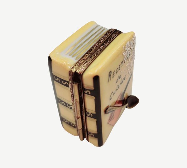 Exquisite Recipe Book Limoges Box Porcelain Limoges food book French Trinket Box