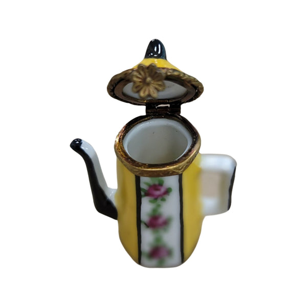 Exquisite Yellow Teapot Limoges Box Porcelain Limoges China French Trinket Box