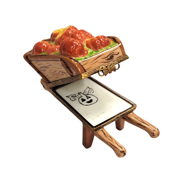 Fall Harvest Wheelbarrow Limoges Box Porcelain Limoges Thanksgiving Halloween Fall French Trinket Box