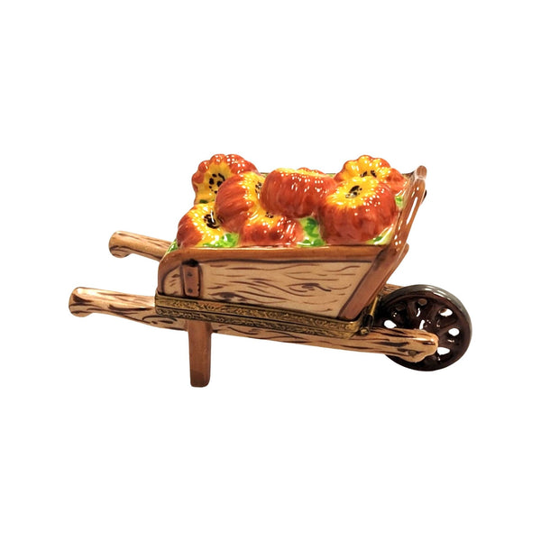 Fall Harvest Wheelbarrow Limoges Box Porcelain Limoges Thanksgiving Halloween Fall French Trinket Box