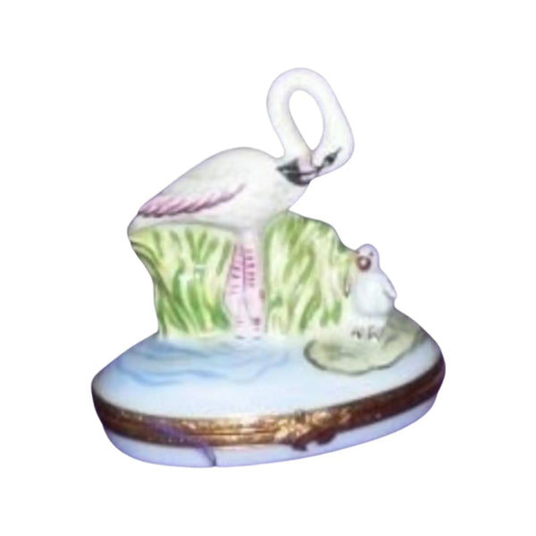 Flamingo Bird Porcelain Limoges Wild Birds French Trinket Box