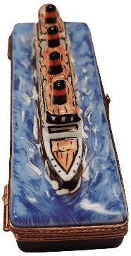 Floating Titanic Limoges Box Porcelain Limoges vehicle boats French Trinket Box