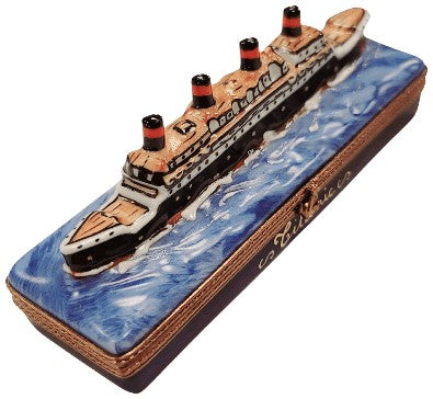 Floating Titanic Limoges Box Porcelain Limoges vehicle boats French Trinket Box