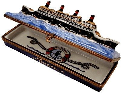 Floating Titanic Limoges Box Porcelain Limoges vehicle boats French Trinket Box