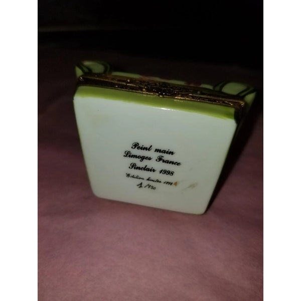 Flowered Chair Delight Limoges Box Porcelain Limoges furniture hat French Trinket Box