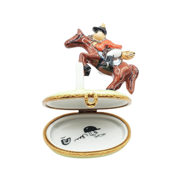 Fox Hunt Horse Jockey Porcelain Limoges horse farm animals French Trinket Box