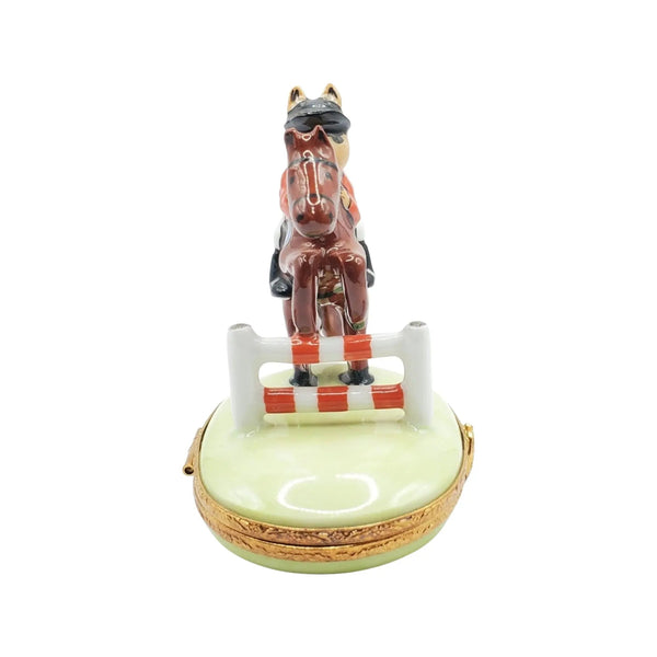 Fox Hunt Horse Jockey Porcelain Limoges horse farm animals French Trinket Box