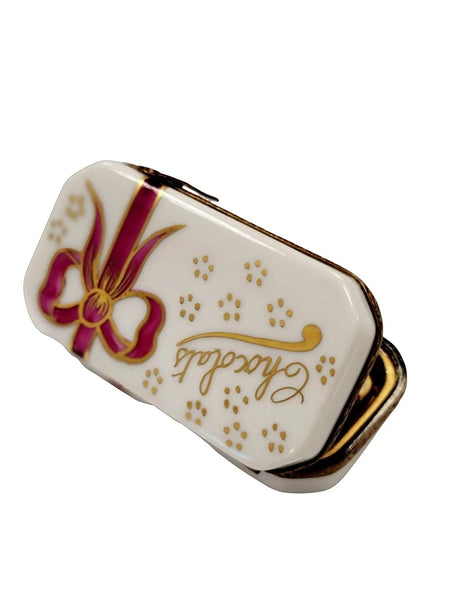 French Hand-Painted Chocolate Box Porcelain Limoges Dessert Love Valentine French Trinket Box