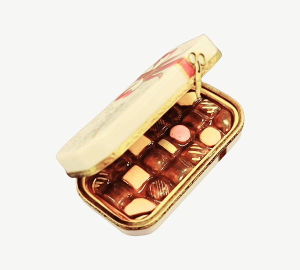 French Hand-Painted Chocolate Box Porcelain Limoges Dessert Love Valentine French Trinket Box