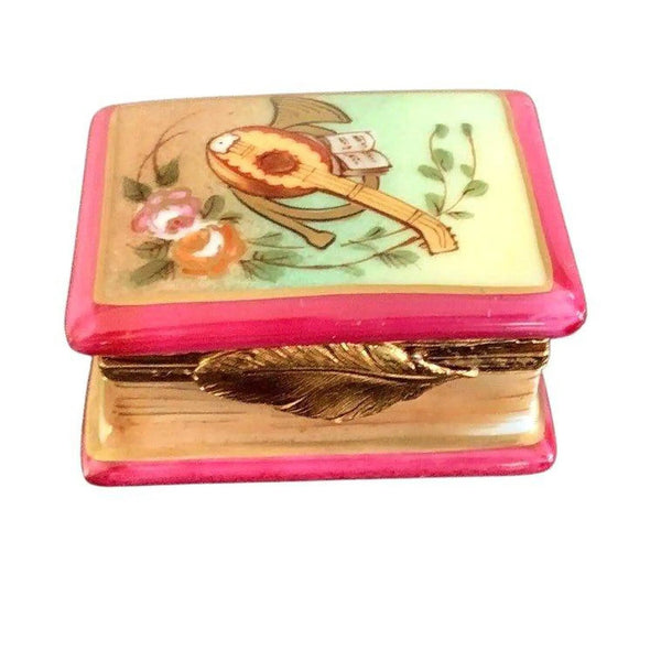 French Horn Mandolin Treasure Box Porcelain Limoges Book art fine limoges box French Trinket Box