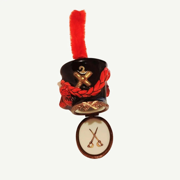 French Imperial Guard Hat Box Porcelain Limoges Limoges Boxes travel world French Trinket Box