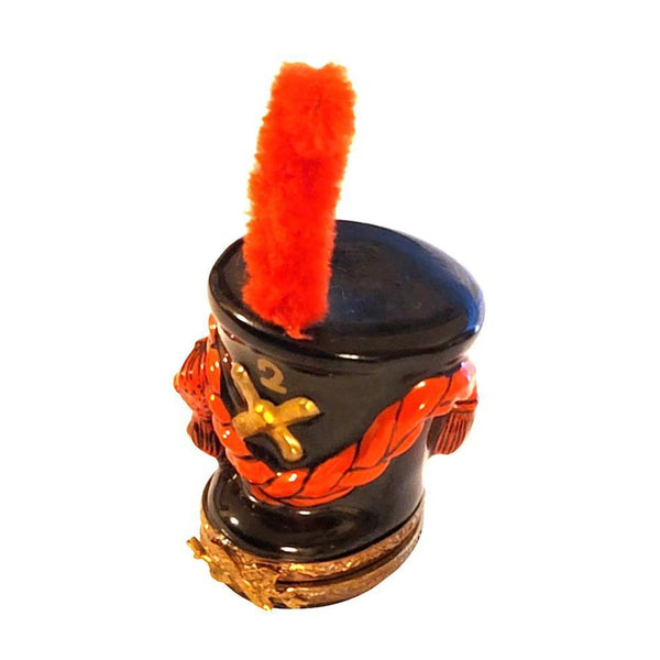 French Imperial Guard Hat Box Porcelain Limoges Limoges Boxes travel world French Trinket Box