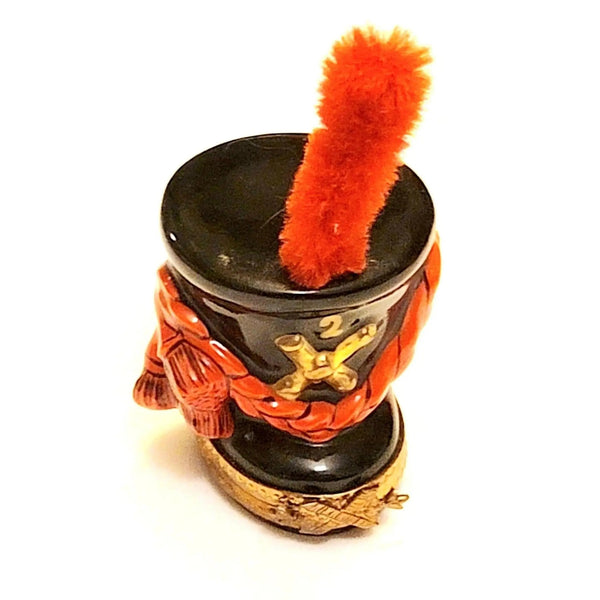 French Imperial Guard Hat Box Porcelain Limoges Limoges Boxes travel world French Trinket Box