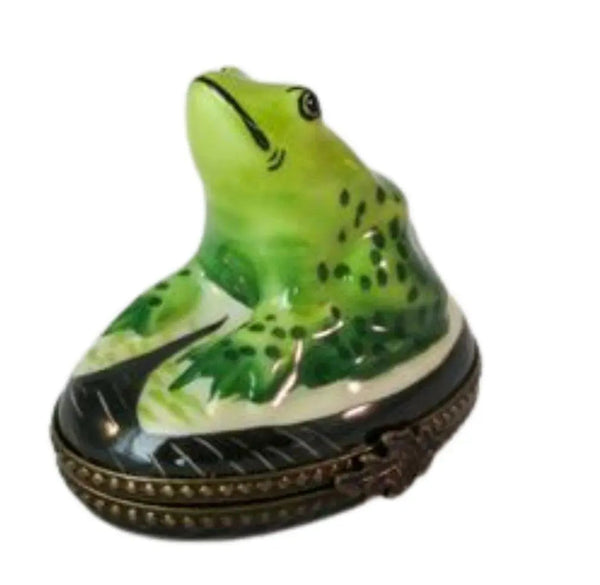 Frog Chirping Porcelain Limoges frog limoges boxes French Trinket Box