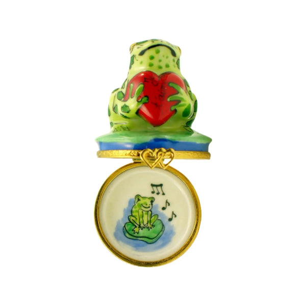 Frog - Je T'Aime Porcelain Limoges Turtle Frogs French Trinket Box