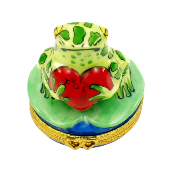 Frog - Je T'Aime Porcelain Limoges Turtle Frogs French Trinket Box