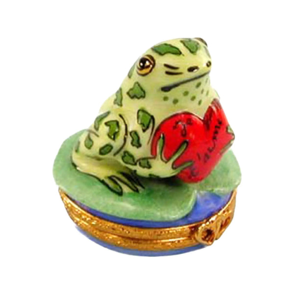 Frog - Je T'Aime Porcelain Limoges Turtle Frogs French Trinket Box