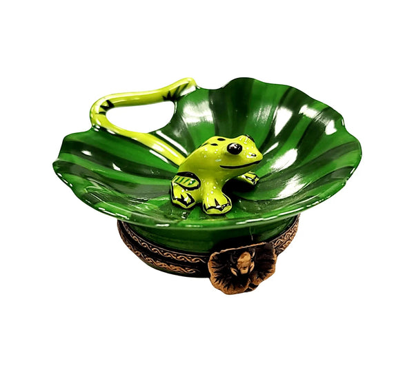 Frog on Lillypad Limoges Box Porcelain Limoges frog LIMOGES BOXES turtle French Trinket Box