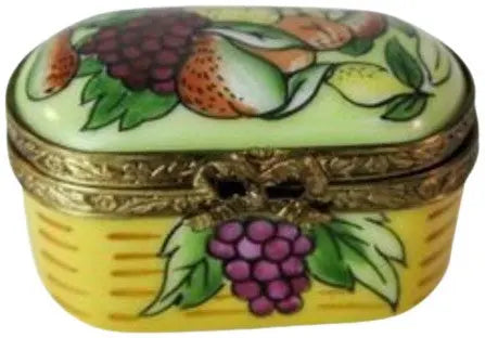 Fruit Oval Porcelain Limoges fruit French Trinket Box