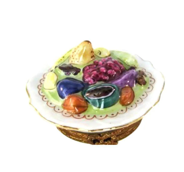 Fruit on Plate Porcelain Limoges Fruit French Trinket Box