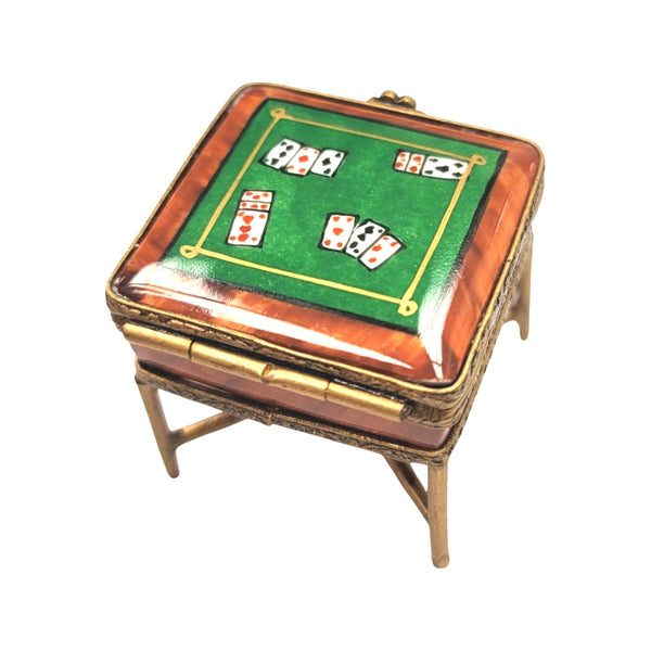 Game Night Elegance Box Porcelain Limoges games wine spirits French Trinket Box