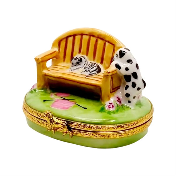 Garden Bench Porcelain Limoges Garden French Trinket Box