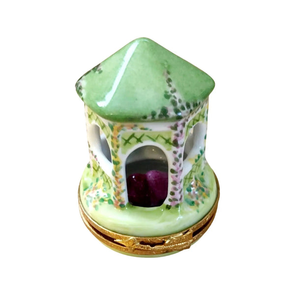 Garden Gazebo Heart Inside Porcelain Limoges Garden French Trinket Box