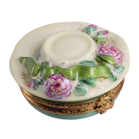Garden Hat Porcelain Limoges Garden hat French Trinket Box