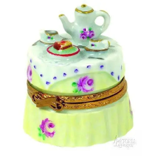 Garden Tea Party Porcelain Limoges Garden China French Trinket Box