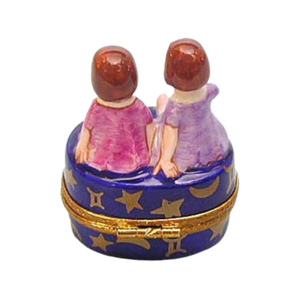 Gemini Zodiac Porcelain Limoges Birthday Fairy myth French Trinket Box