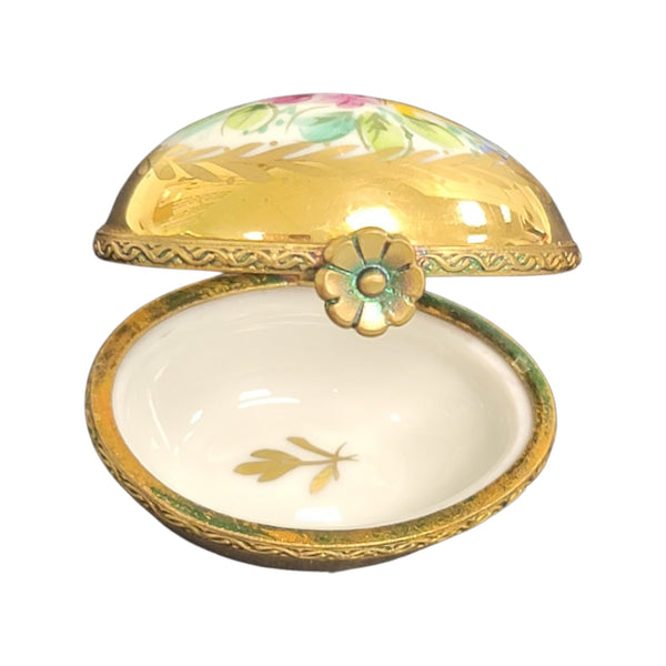 Gold Floral Elegance Egg Porcelain Limoges egg LIMOGES BOXES French Trinket Box