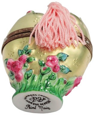 Gold Heart Rose Perfume Bottle Porcelain Limoges heart perfume French Trinket Box