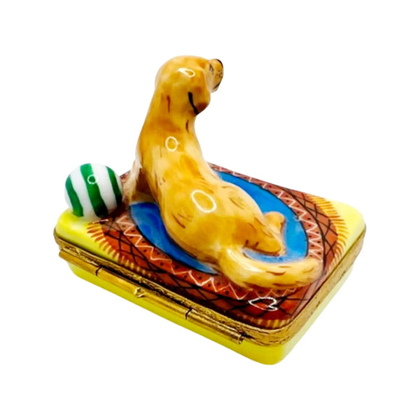Golden Retriever Dog Porcelain Limoges dog dogs French Trinket Box