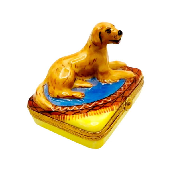 Golden Retriever Dog Porcelain Limoges dog dogs French Trinket Box