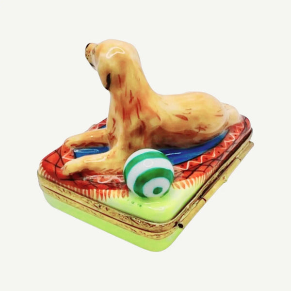 Golden Retriever Dog Porcelain Limoges dog dogs French Trinket Box