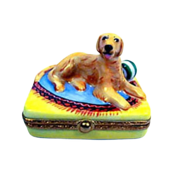 Golden Retriever Dog Porcelain Limoges dog dogs French Trinket Box