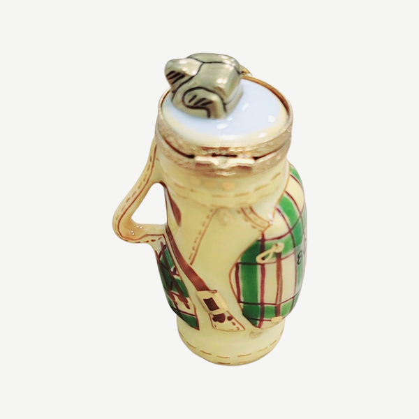 Hand-Painted Golf Bag Figurine Porcelain Limoges sports golf limoges box French Trinket Box