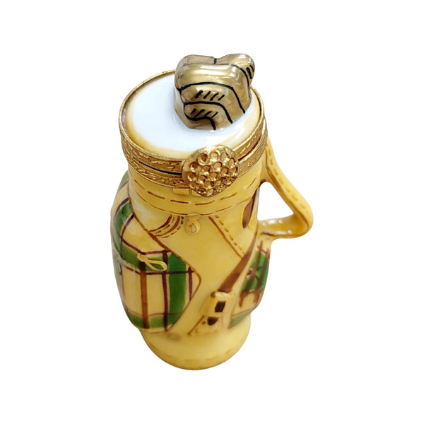 Hand-Painted Golf Bag Figurine Porcelain Limoges sports golf limoges box French Trinket Box