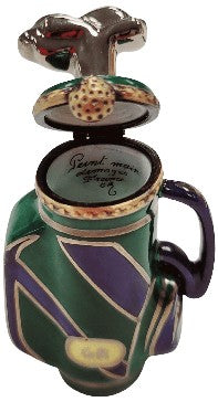 Golf Bag With Clubs Limoges Box Porcelain Limoges sports golf limoges box French Trinket Box