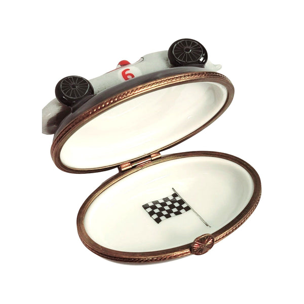 Grand Prix Race Car Box Porcelain Limoges vehicle French Trinket Box