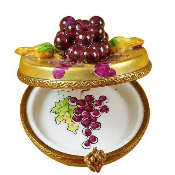 Grapes on Gold Oval limoges box Porcelain Limoges French Trinket Box