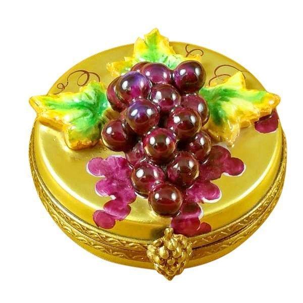 Grapes on Gold Oval limoges box Porcelain Limoges French Trinket Box