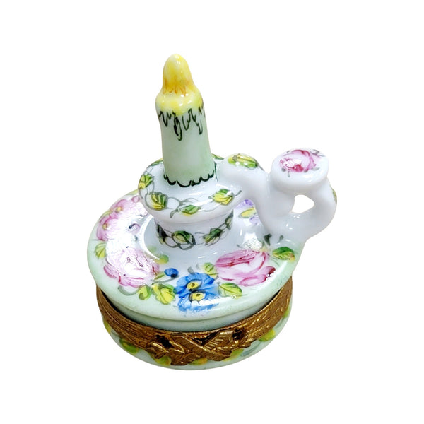 Green Elegance Candle Stick Box Porcelain Limoges home French Trinket Box