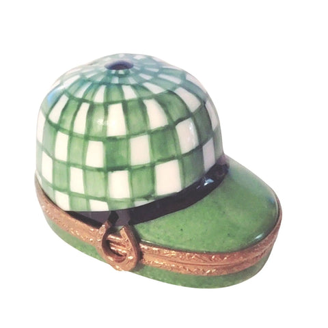 Green Limoges Derby Hat Porcelain Limoges hat sports French Trinket Box