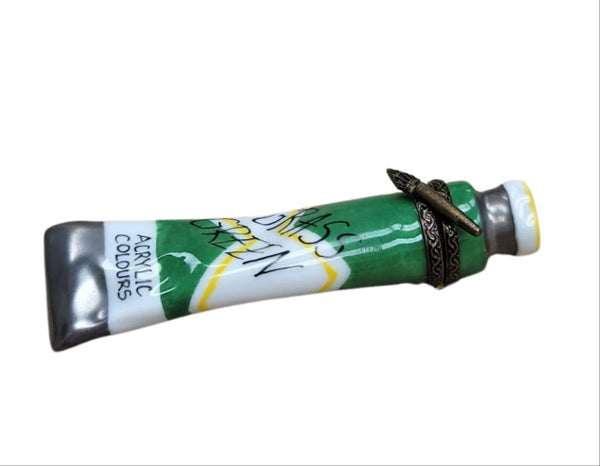 Green Paint Tube Limoges Box Porcelain Limoges Fine Art French Trinket Box