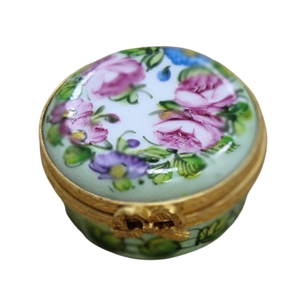 Elegant Green Limoges Pill Box Porcelain Limoges LIMOGES BOXES traditional French Trinket Box
