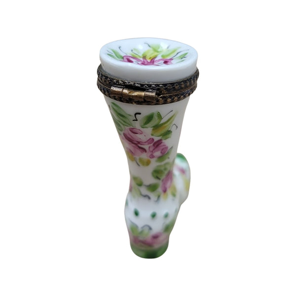 Green Victorian Boot Limoges Box Porcelain Limoges shoe figurine LIMOGES BOXES French Trinket Box