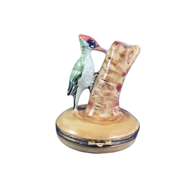 Green Woodpecker Porcelain Limoges Birds French Trinket Box